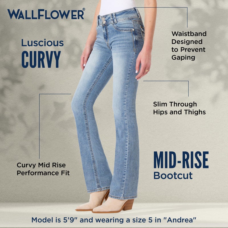 WallFlower Women's InstaStretch Luscious Curvy Bootcut Jeans, Andrea, 13 Long - Image 4